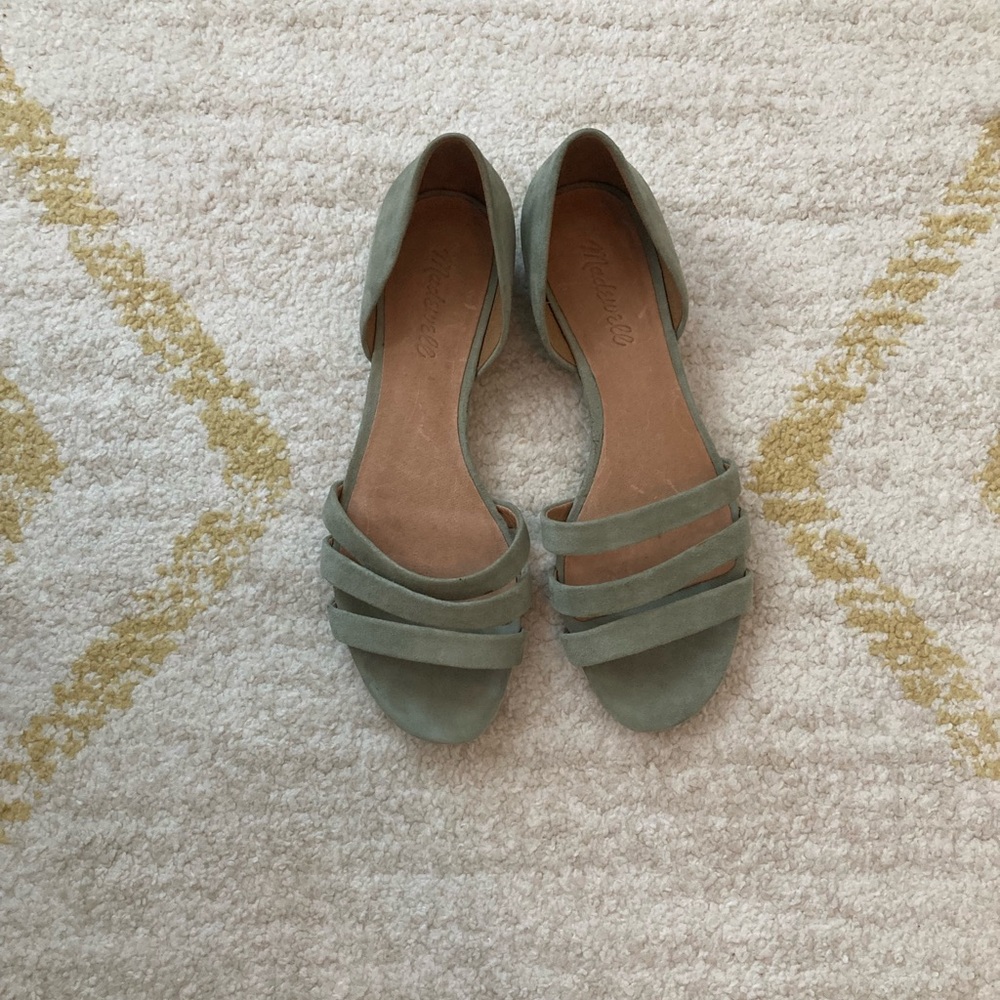 Madewell Sage Green Suede D'Orsay Sandals